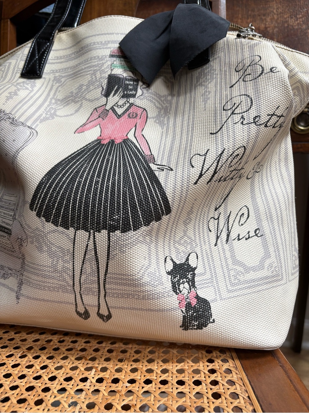 My flat in London, large coated canvas tote